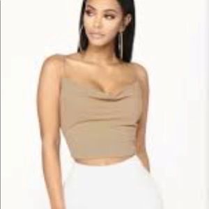 NWOT Fashion Nova Beige Crop Top